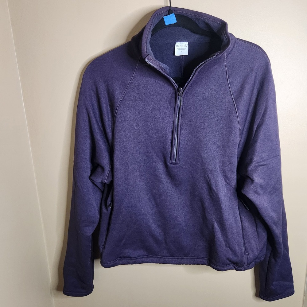 Athleta Altitude Edge Half Zip Sweatshirt Purple Size M